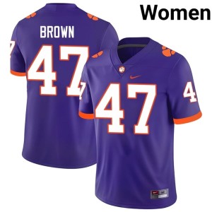 #47 Purple Clemson National Championship Game College Football Sammy Brown Womens Jerseys 114877-833