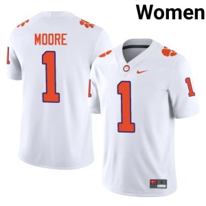 #1 NCAA T.J. Moore CFP Champs Womens College Football White Jersey 330190-154