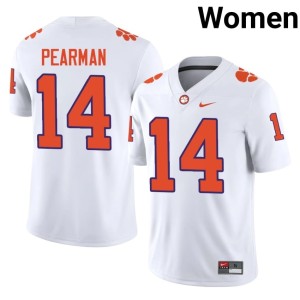 #14 Clemson Tigers Womens White College Football Trent Pearman Alumni Jersey 473344-933