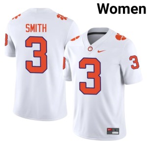 #3 College Football White Women Player CLEM Tristan Smith Jerseys 137394-739