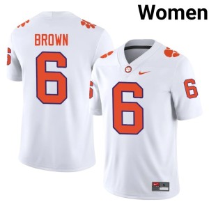#6 College Football Womens White Tyler Brown Tigers Official Jerseys 978281-104