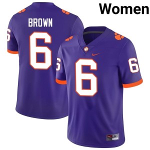#6 Tyler Brown Purple Women's Stitched College Football Clemson University Jersey 712616-205