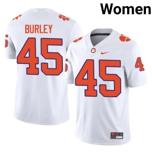 #45 Womens Vic Burley Limited College Football Tigers White Jersey 164753-419