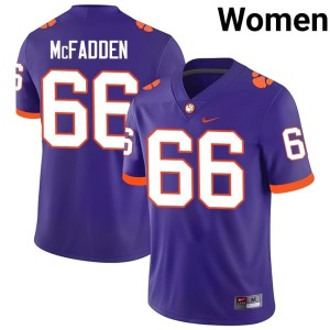 #66 Purple 2026 Women's Banks McFadden Clemson University Tigers College Football Jerseys 743035-465