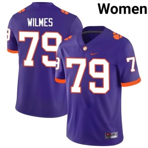 #79 Braden Wilmes Womens Purple 2026 CLEM College Football Jersey 765374-323