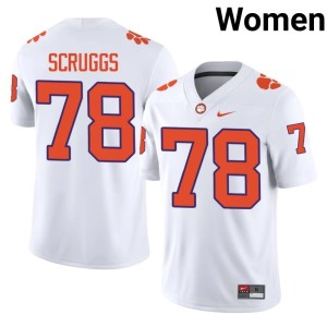 #78 Womens Player Tigers White Carter Scruggs College Football Jerseys 454697-689