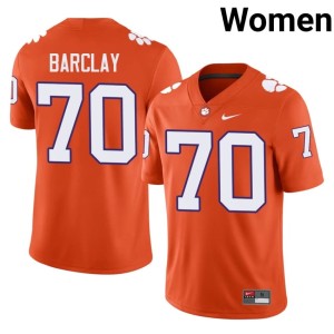 #70 College Football Orange Chance Barclay Clemson Tigers Women Replica Jersey 471075-929