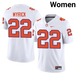 #22 Stitched White Women College Football Corey Myrick CFP Champs Jersey 308611-439