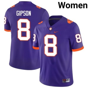 #8 Corian Gipson Purple College Football Game Womens Clemson University Jerseys 105894-758