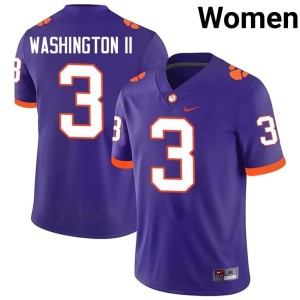 #3 College Football Purple Official CFP Champs Elliot Washington II Womens Jersey 481572-490