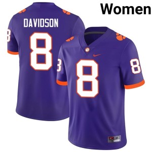 #8 Clemson Women Purple Gideon Davidson College Football Player Jerseys 769398-162