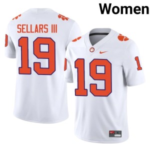 #19 Womens College Football Gordon Sellars III Clemson National Championship Game White Jerseys 160904-208