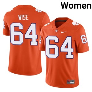 #64 Tiger Town Women's Replica College Football Orange Grant Wise Jerseys 882959-517