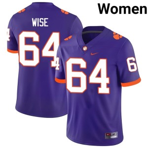 #64 Women's 2026 Grant Wise Tiger Town College Football Purple Jersey 712175-951