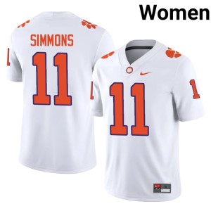 #11 Women White Isaiah Simmons Clemson University Tigers College Football 2026-27 Jersey 710610-550
