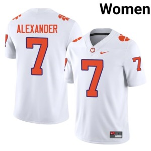 #7 College Football Women's Jeremiah Alexander Embroidery Tiger Town White Jersey 464553-111