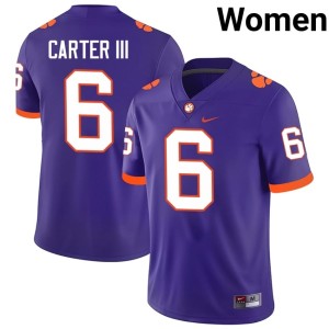 #6 Womens College Football Jerome Carter III Tiger Town Stitched Purple Jersey 636890-838