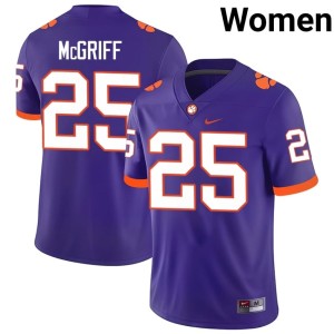 #25 College Football Purple Keil McGriff Womens Stitched CLEM Jersey 572545-727