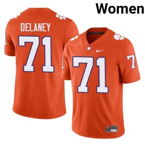 #71 Limited College Football Leo Delaney Women's Clemson Orange Jersey 503012-146