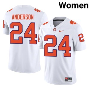 #24 Logan Anderson Womens Replica College Football White Tiger Town Jersey 871425-507