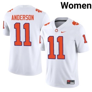#11 White College Football Womens Clemson Limited Polo Anderson Jersey 878516-586