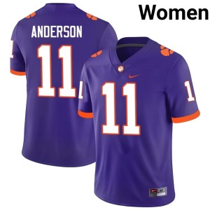 #11 Limited Polo Anderson College Football Women Purple Tigers Jersey 845758-919