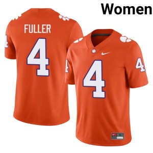 #4 Official College Football Orange Women's Clemson Tigers Steve Fuller Jersey 664639-233