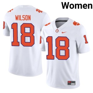 #18 Womens College Football White Clemson National Championship Tayveon Wilson Game Jersey 979335-980