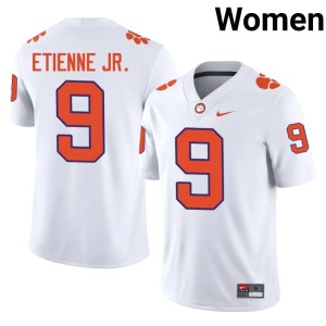 #9 College Football 2026 Travis Etienne Jr. White Womens CU Jersey 633401-900