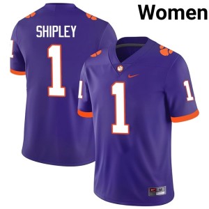 #1 College Football Women Stitched Purple Tiger Town Will Shipley Jerseys 541999-113