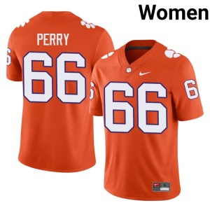 #66 Womens William Perry College Football Tiger Town Orange Replica Jersey 269881-407