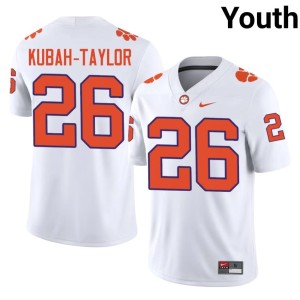 #26 C.J. Kubah-Taylor Youth Clemson National Championship College Football Embroidery White Jerseys 664608-173