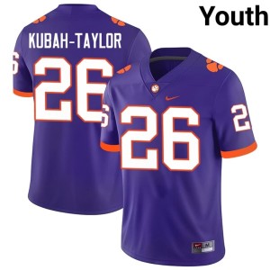 #26 Youth Clemson National Championship C.J. Kubah-Taylor College Football Purple Replica Jersey 219120-596