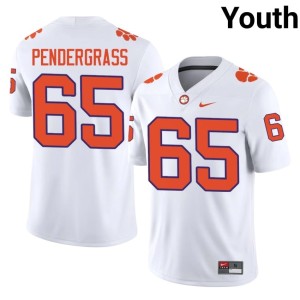 #65 Limited Youth College Football White Clemson Chapman Pendergrass Jerseys 635522-541