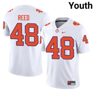 #48 Charlie Reed CLEM Youth Official College Football White Jerseys 998586-314