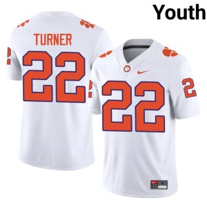 #22 University Cole Turner White Clemson University Tigers Youth College Football Jersey 615610-770