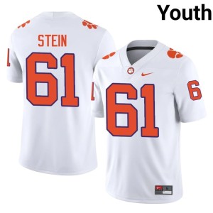 #61 NCAA Danny Stein Tigers White Youth College Football Jerseys 293491-121