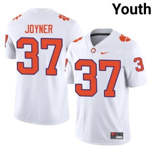 #37 Davion Joyner Clemson College Football White NCAA Youth Jerseys 644700-653