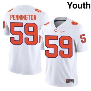 #59 White Game College Football Tigers Youth Dietrick Pennington Jerseys 784391-284