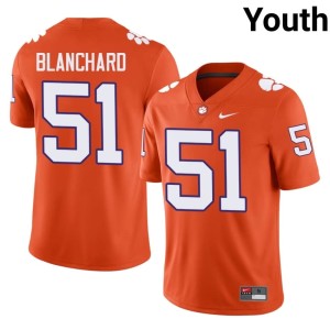 #51 Gavin Blanchard Youth Clemson University Tigers 2026-27 College Football Orange Jersey 861995-446