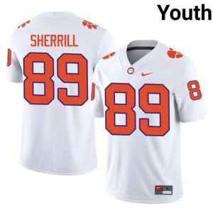 #89 White College Football Embroidery Grady Sherrill Tigers Youth Jersey 407645-788