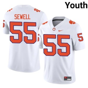 #55 Replica College Football White Youth Tigers Harris Sewell Jerseys 250875-201