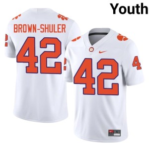 #42 Hevin Brown-Shuler Youth College Football Embroidery CFP Champs White Jerseys 757016-910