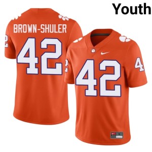 #42 Stitched Youth CFP Champs Hevin Brown-Shuler Orange College Football Jerseys 924405-283