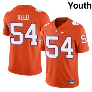 #54 Youth College Football Ian Reed Embroidery Tigers Orange Jersey 934665-384