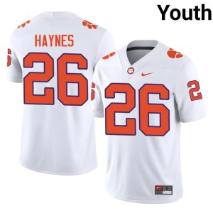 #26 Youth White CLEM High School Jay Haynes College Football Jersey 653709-353