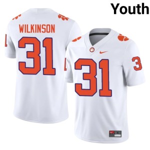 #31 Alumni Clemson College Football Youth White Joe Wilkinson Jerseys 421567-504