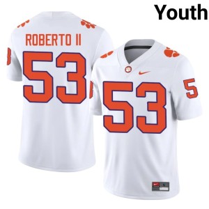 #53 NCAA Clemson Youth White Joseph Roberto II College Football Jersey 284346-793