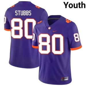 #80 Purple Clemson Luke Stubbs Youth Embroidery College Football Jerseys 902624-378