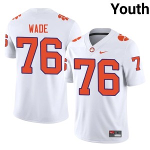 #76 Mason Wade Tigers Youth Embroidery White College Football Jersey 995794-593